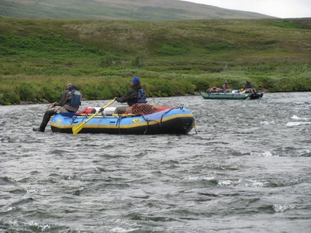 Rafting down the Kanektok River.